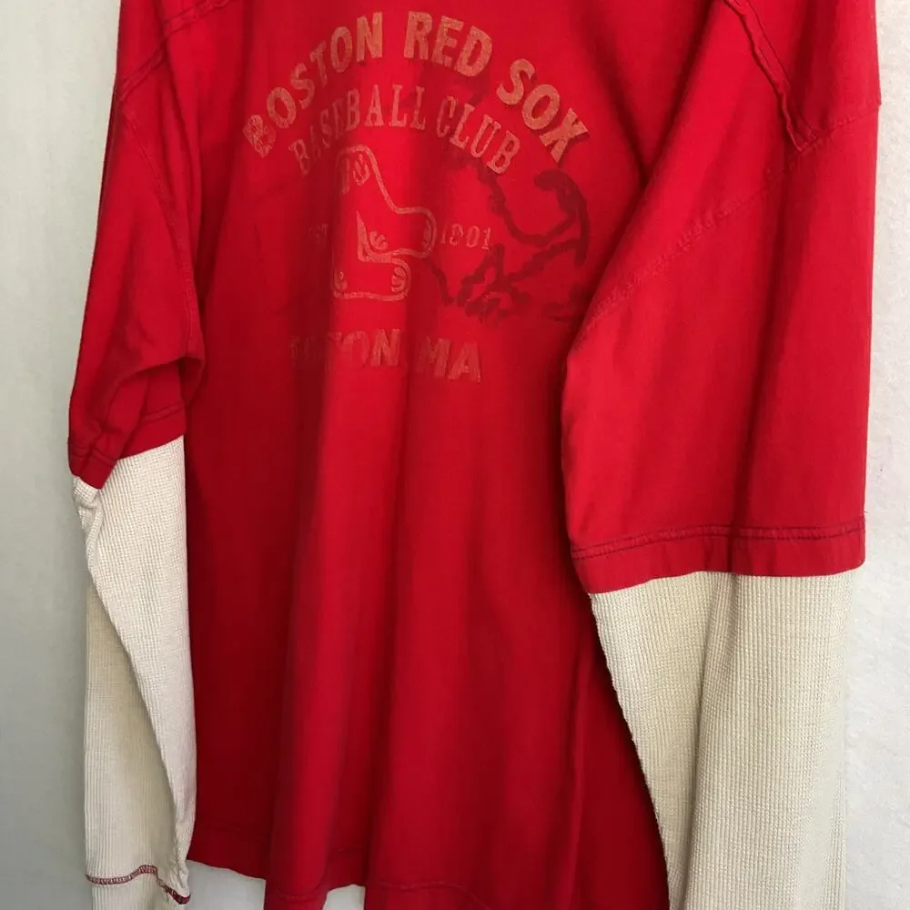 Cooperstown Collection Boston Red Sox Baseball Mens XL Long Sleeve Thermal Shirt